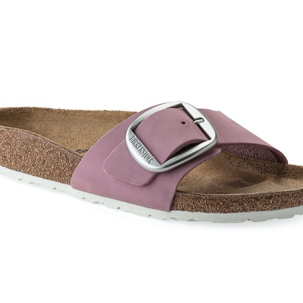 Anthropologie Madrid Big Buckle LEATHER Birkenstock Pink US 10  EU 40
